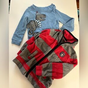 Red striped toddler bundle 24m red dinosaur winter